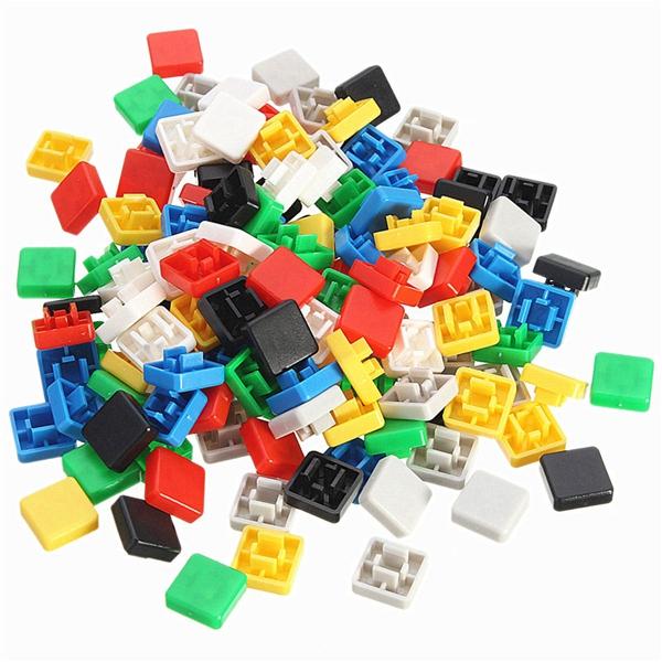 700pcs Square Mixed Color Tactile Button Caps Kit For 12x12x7.3MM Tact Switches