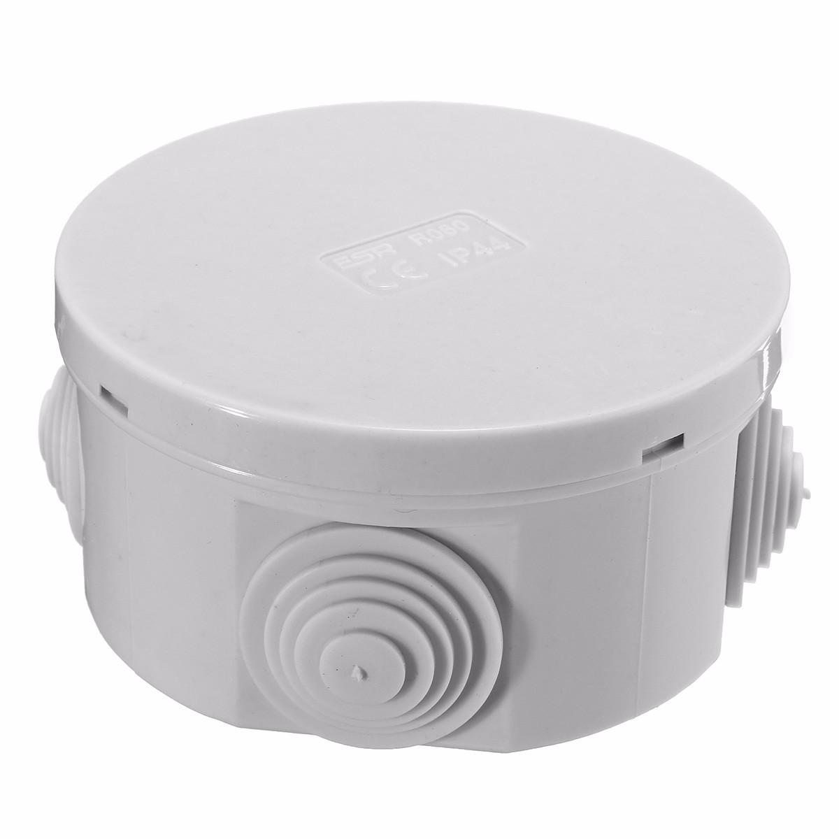 

80x40mm ABS IP44 Waterproof Round Shape Electric Junction Box Electric Project Enclosure Case with 4 Grommets Cable for