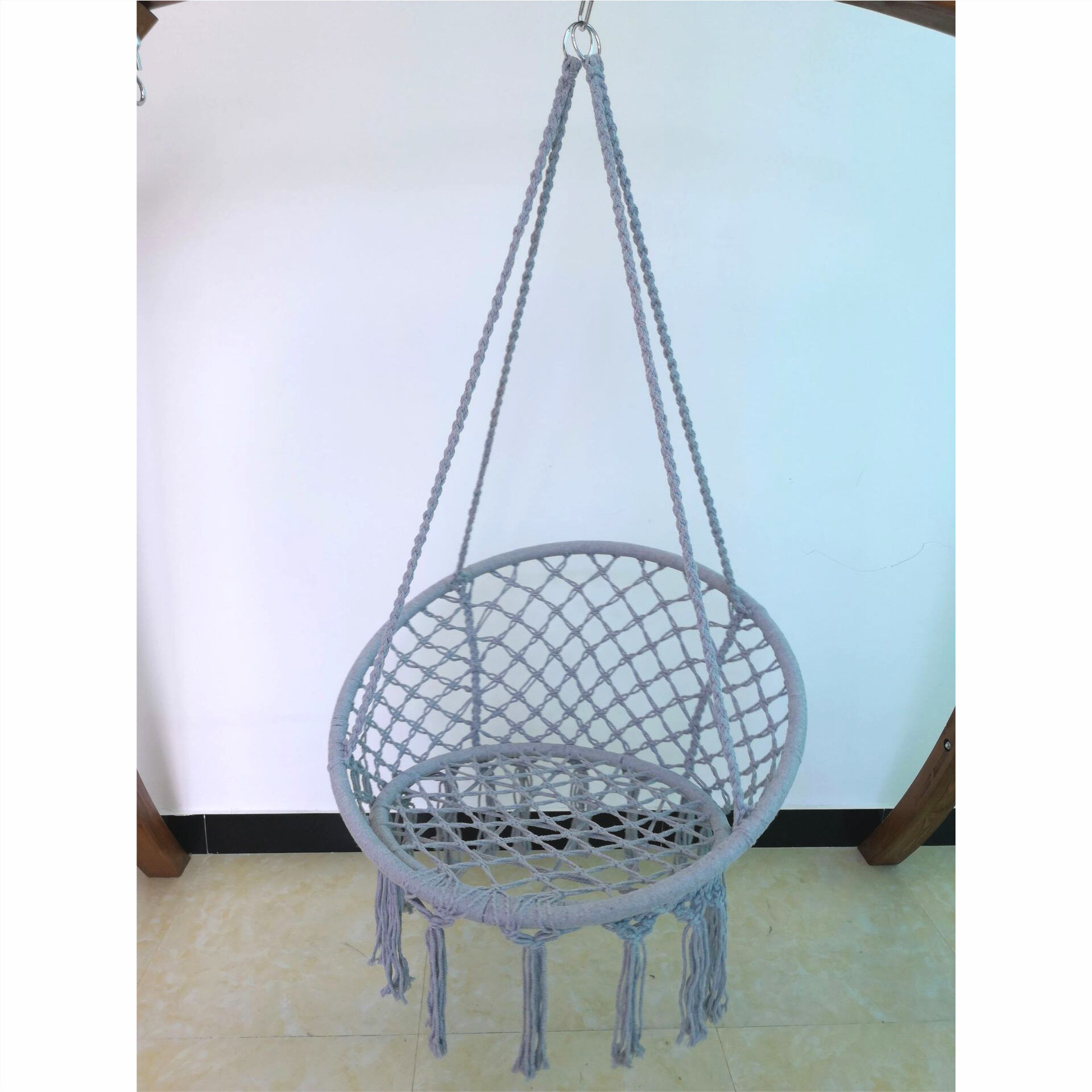 

Hanging Basket Outdoor Swing Hanging Chair Indoor Leisure Cradle Woven Tassel Balcony
