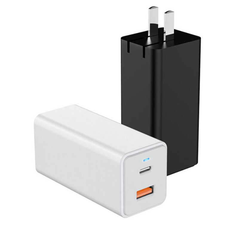 65W 100-240V Gallium Nitride GaN Fast 2 Ports Charger Portable Quick Charge USB for iPad Laptop Smar