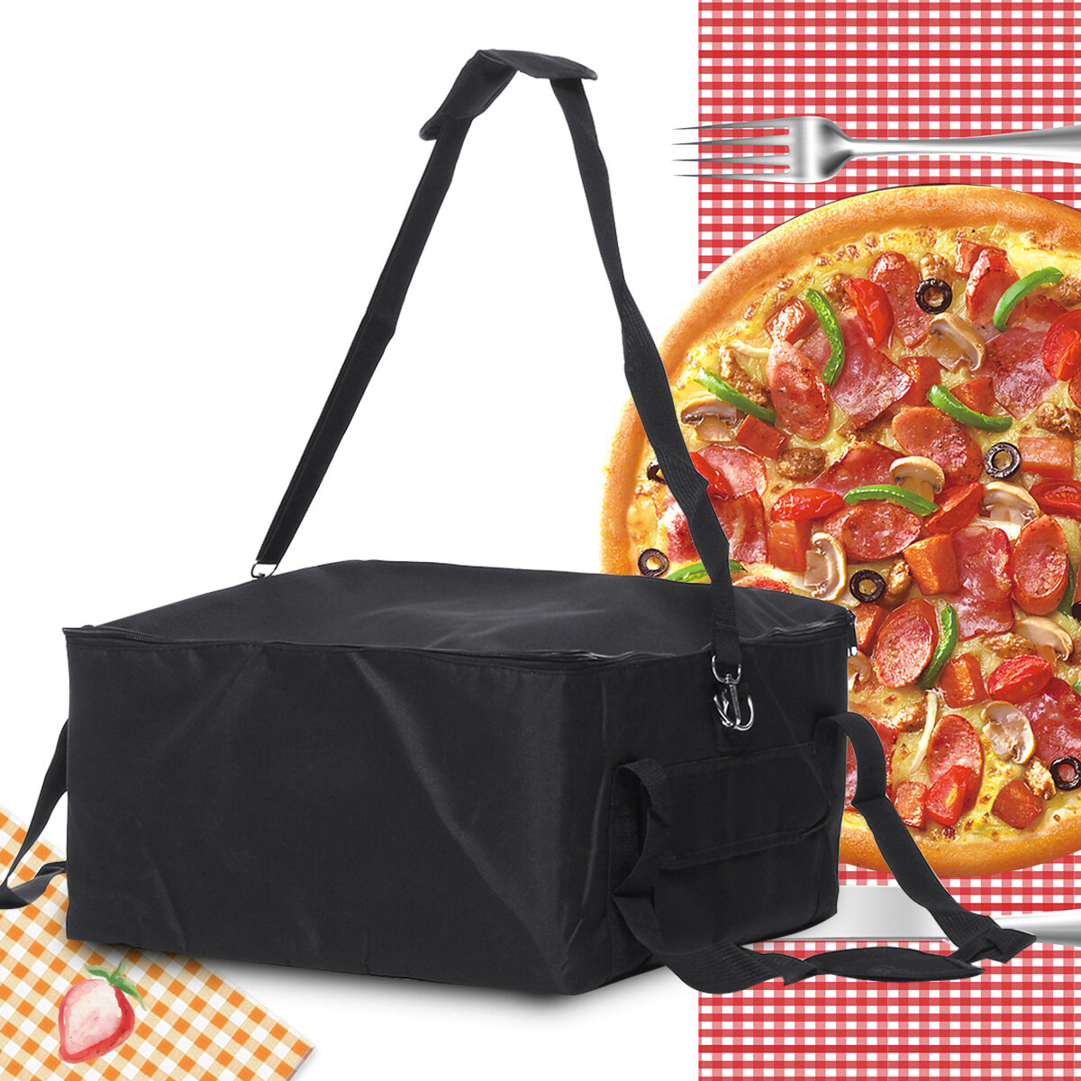 16 Pizza voedselafleverzak ge?soleerde thermische Nylon houdt zak aluminiumfolie verpakking zak