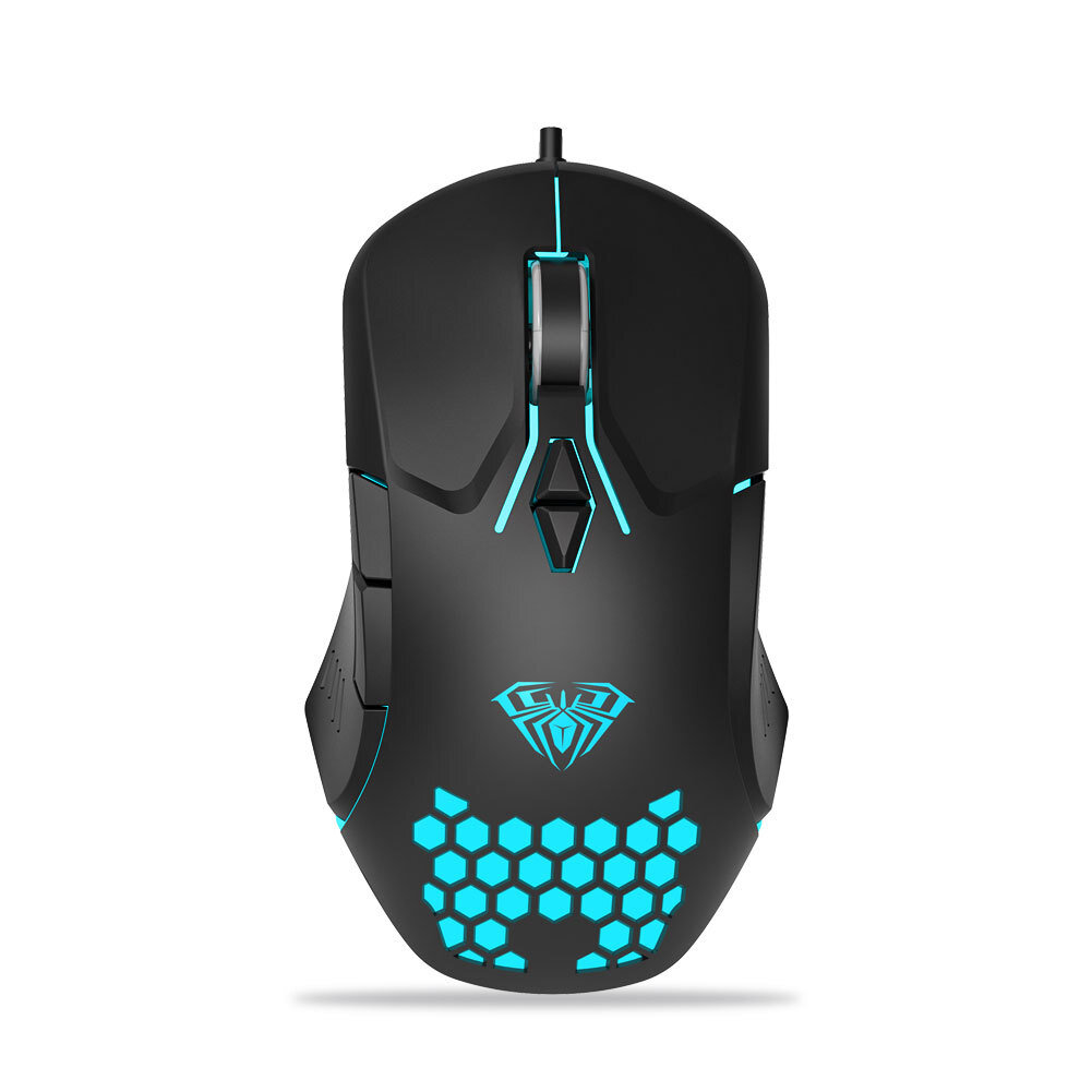 

AULA F809 Wired Gaming Mouse 3200 DPI with 7 Programmable Buttons Ergonomic Comfortable RGB Optical Gaming Mice for USB