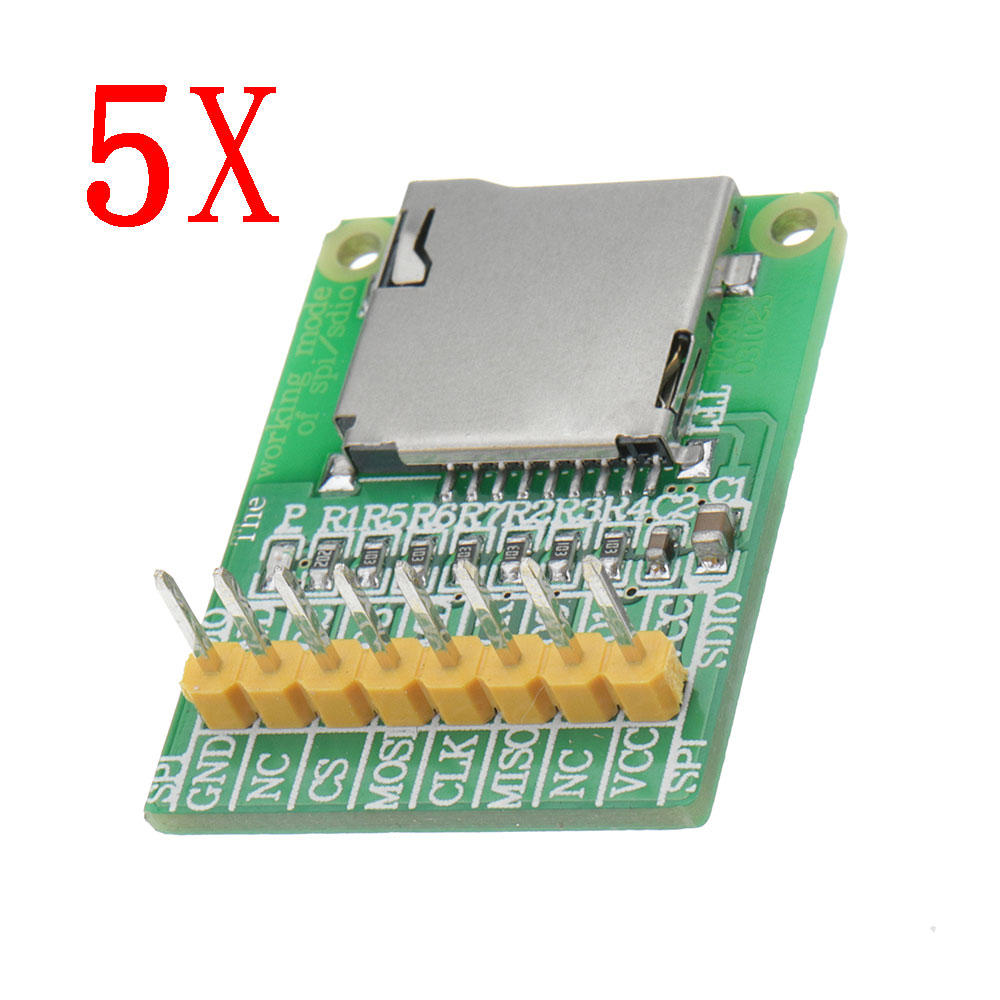5 stks 3.5 V / 5 V Micro SD Card Module TF Kaartlezer SDIO / SPI Interface Mini TF-kaart Module