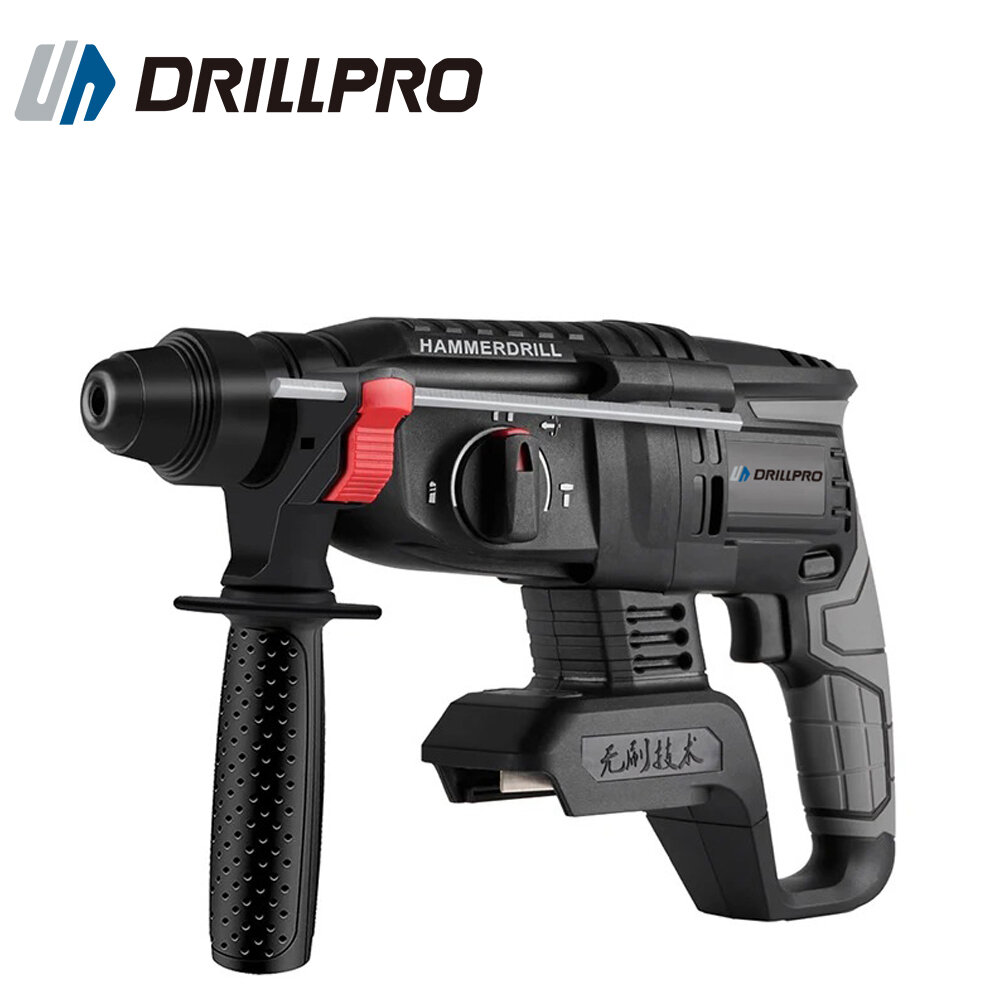 Drillpro 18V Superior Quality Electric Hammer with 6500rpm Speed 4800 Impact Rate SDS Clamp Plus 4-in-1 Functions, Power