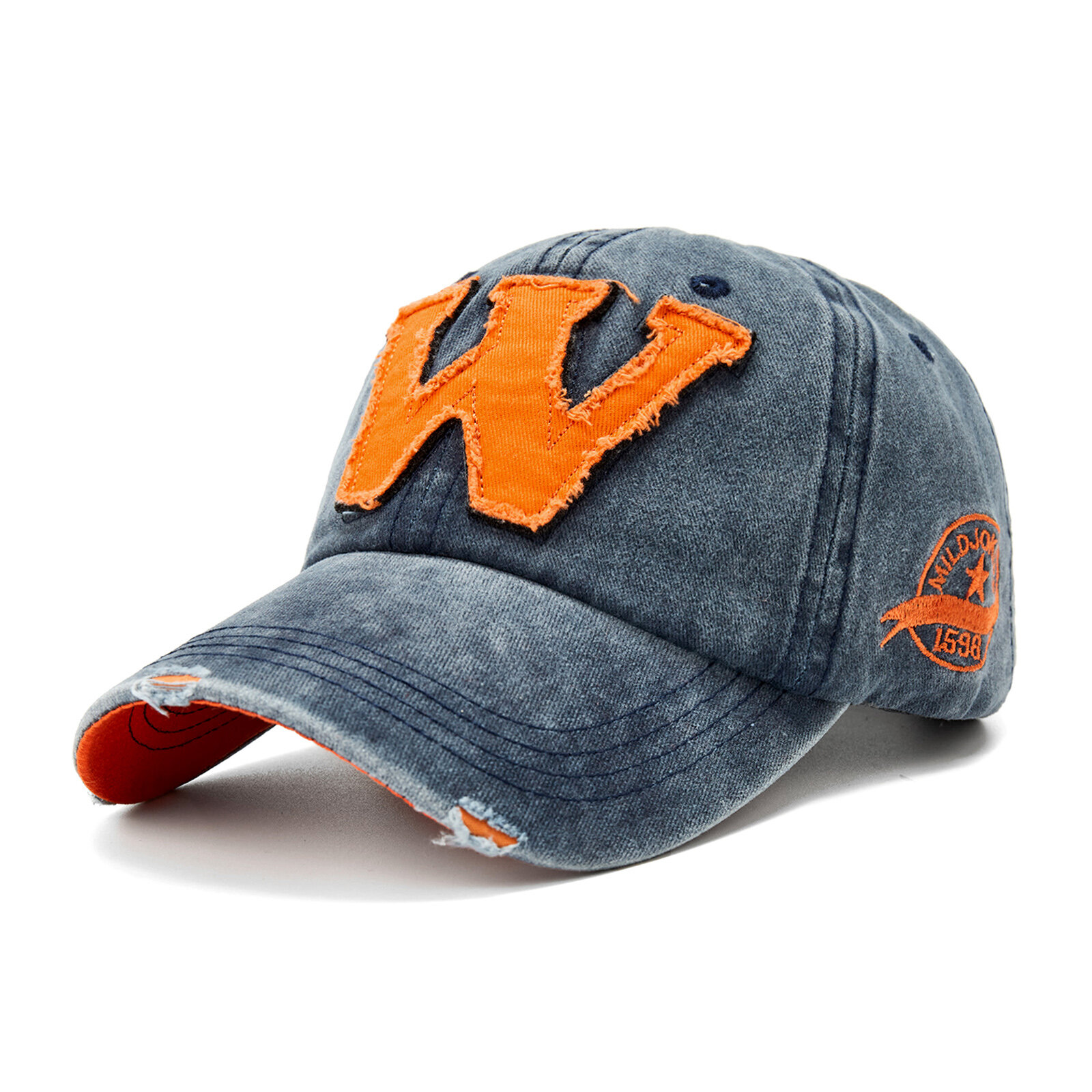 Menico MenCotton W Letter Embroidery Fashion Casual Wild Adjustable Outdoor Sunscreen Sun Hat Baseball Hat