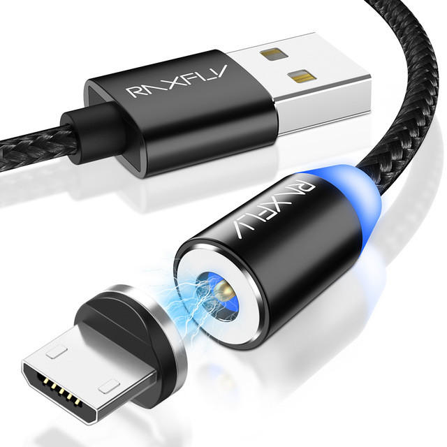 

RAXFLY Braided 2A 1M 2M Magnetic Micro USB Fast Charging Data Cable for Samsung