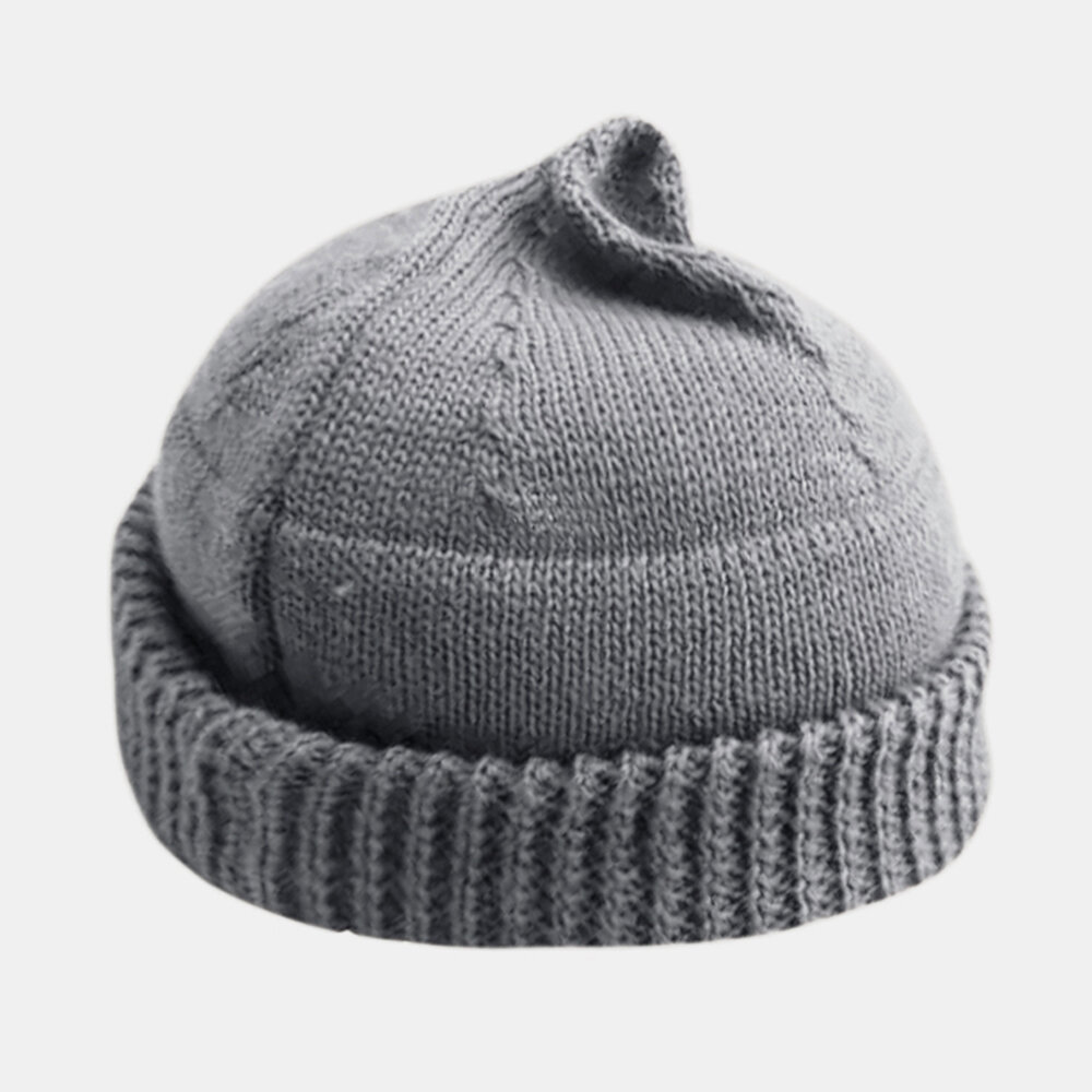 

Unisex Solid Color Winter Keep Warm Elastic Brimless Landlord Skull Hat Knit Hat