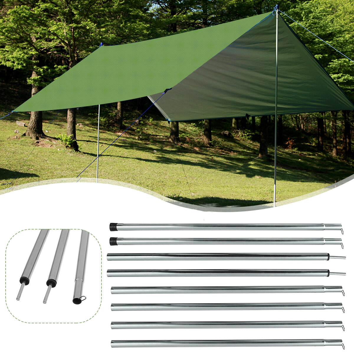 00 cm-es üvegszál támasztó rudak kemping sátraihoz, napellenző keretekhez, sátor kiegészítőkhöz