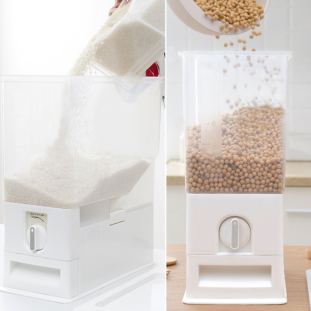 15Kg Plastic Granen Dispenser Opbergdoos Keuken Voedsel Rijst Graan Container Organizer voor Keuken 