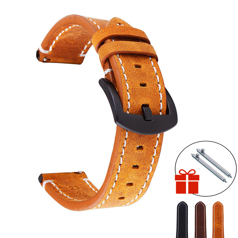 

Bakeey 18/19/20/21/22/24mm Width Universal Genuine Leather Watch Band Strap Replacement for Samsung Galaxy Watch 3 41mm