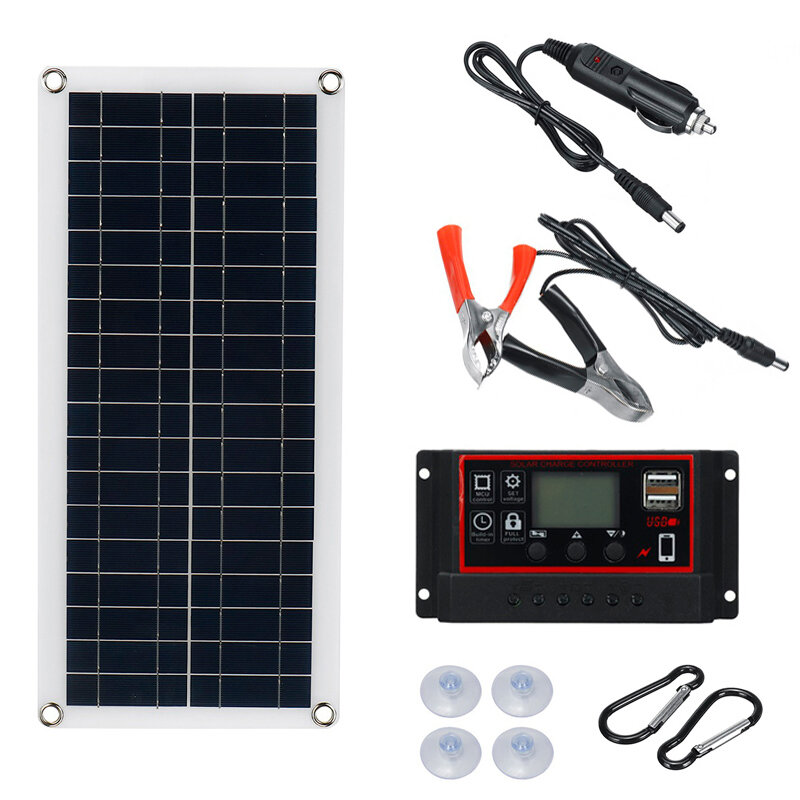 IPRee® 18V Solar Güç Sistemi Su Geçirmez Acil Durum USB Şarjı Solar Panel, 40A/50A/60A Şarj Cihazı Kontrol Cihazı ile Kit Kampçılık Seyahat Güç Üretimi