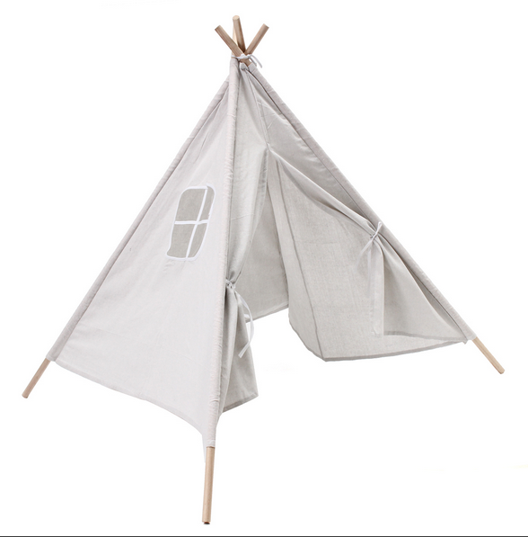 51'' White Height Canvas Kids Play Teepee Tent for Aged More Than 3 Years Old Playing Taking Picture Indoor/Outdoor Chil