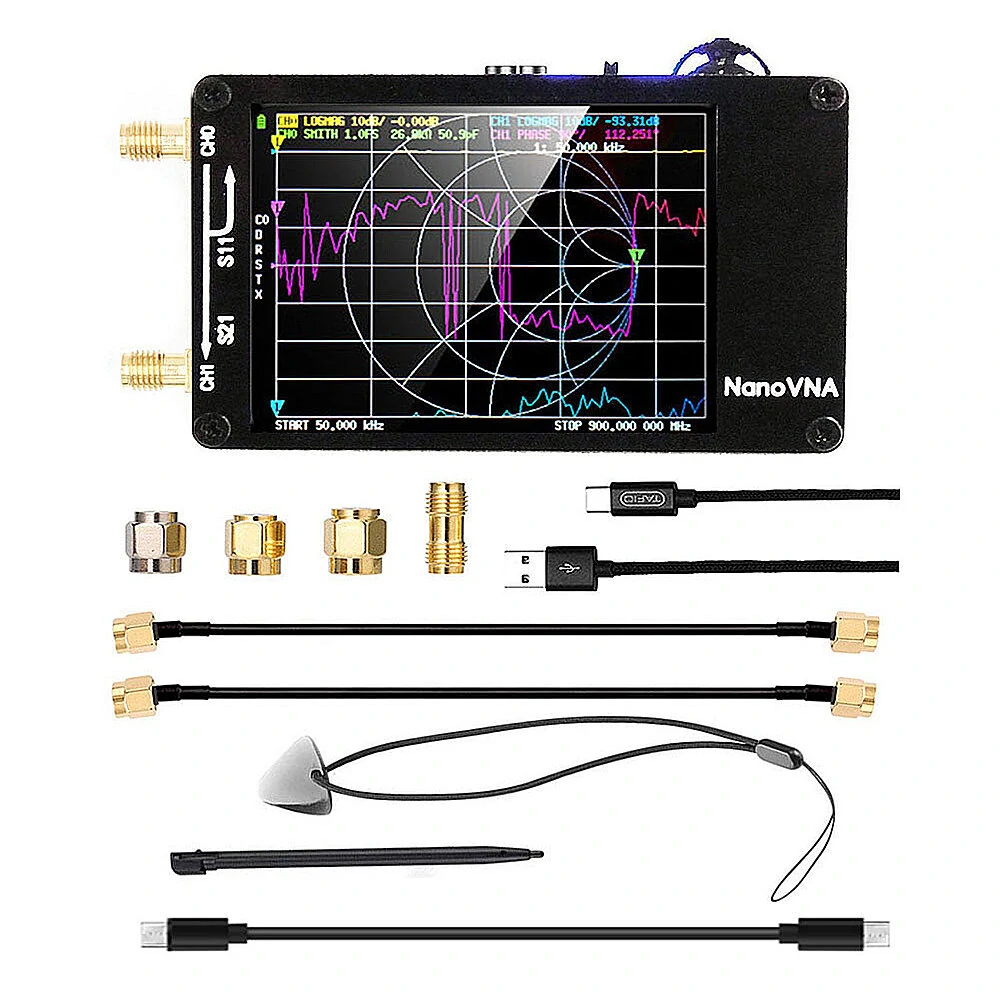 NanoVNA PCB Vector Network Antenna Analyzer 50KHz 1.5GHz MF HF VHF UHF with SD Card Reader Slot