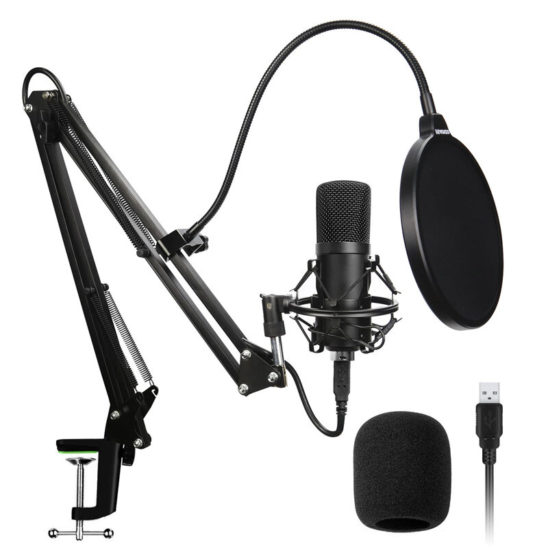 

Bakeey BM700 Professional Condenser Audio 3.5mm Wired Studio Microphone Vocal Recording KTV Karaoke Microphone for PC Ka
