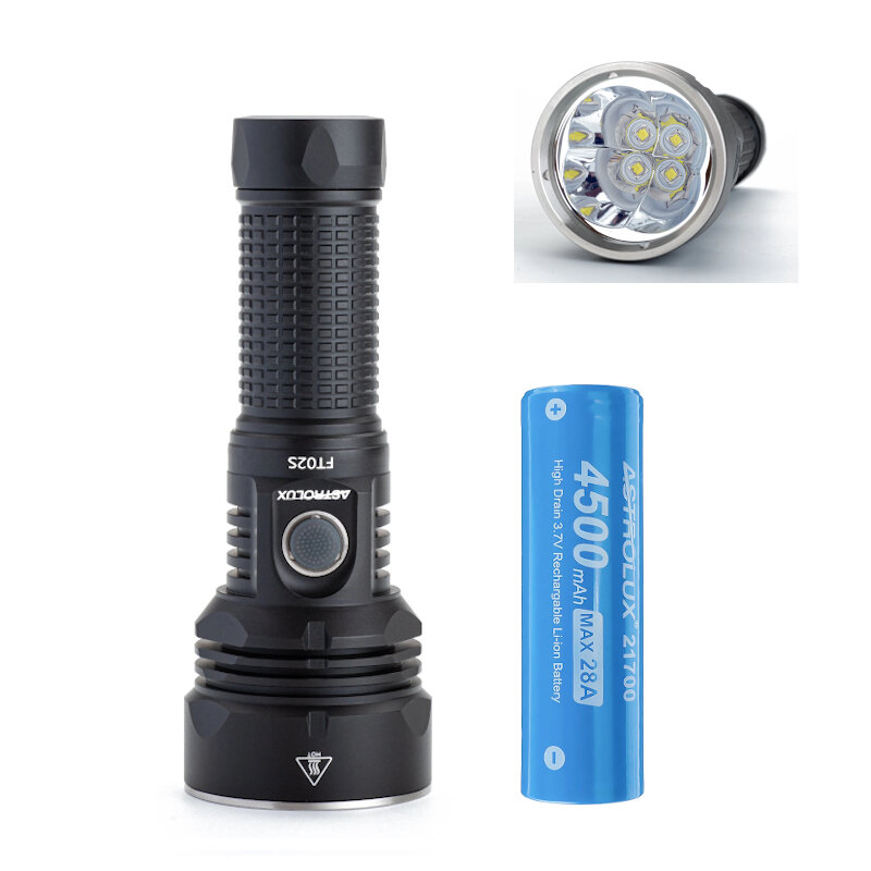 

Astrolux® FT02S 4* XHP50.2 11000LM Ultrabright Anduril UI Strong Flashlight with Astrolux® E2145 28A High Drain 21700 Li