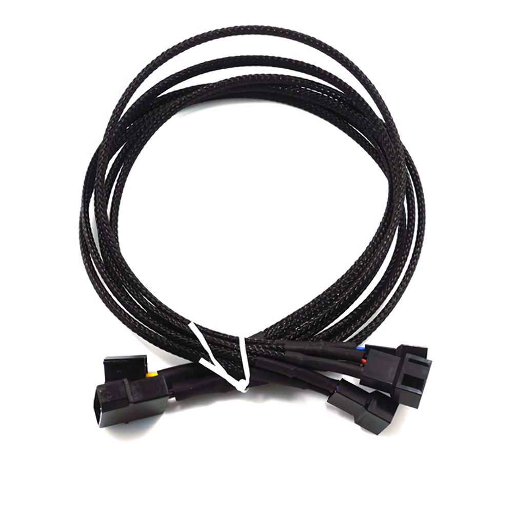 

4 Pin to 4 Pin PWM Fan Adapter Cable Sleeved Braided Adapter Splitter Cables 43cm 1 to 3 Computer PC Fan Power Extension