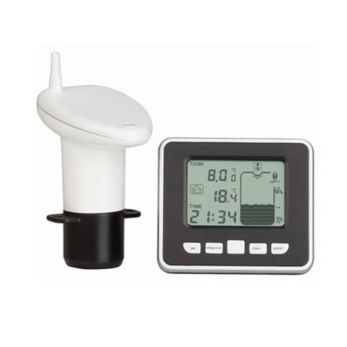 Ultrasone watertank Vloeistofniveausensor Meter Monitor Digitale LCD-display Klok