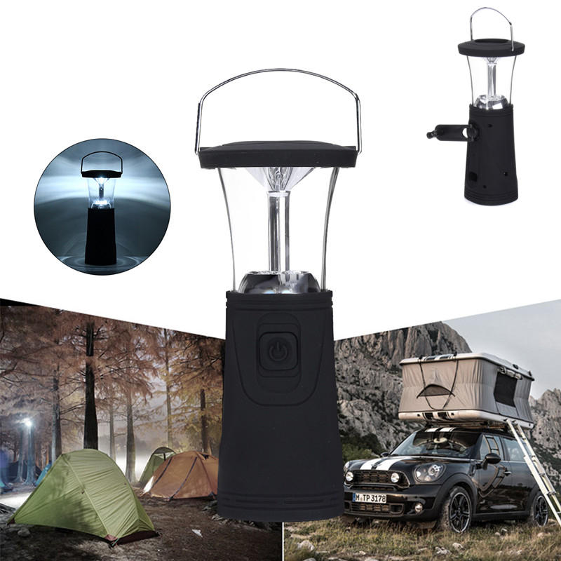Hand-cranked Solar Power Light Multi-purpose Emergency LED Lamp Outdoor Camping Lantern 