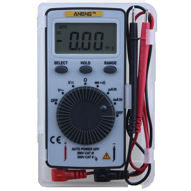 ANENG AN101 Pocket Digital Auto Range Multimeter Backlight AC / Gelijkstroomspanning Current Meter S
