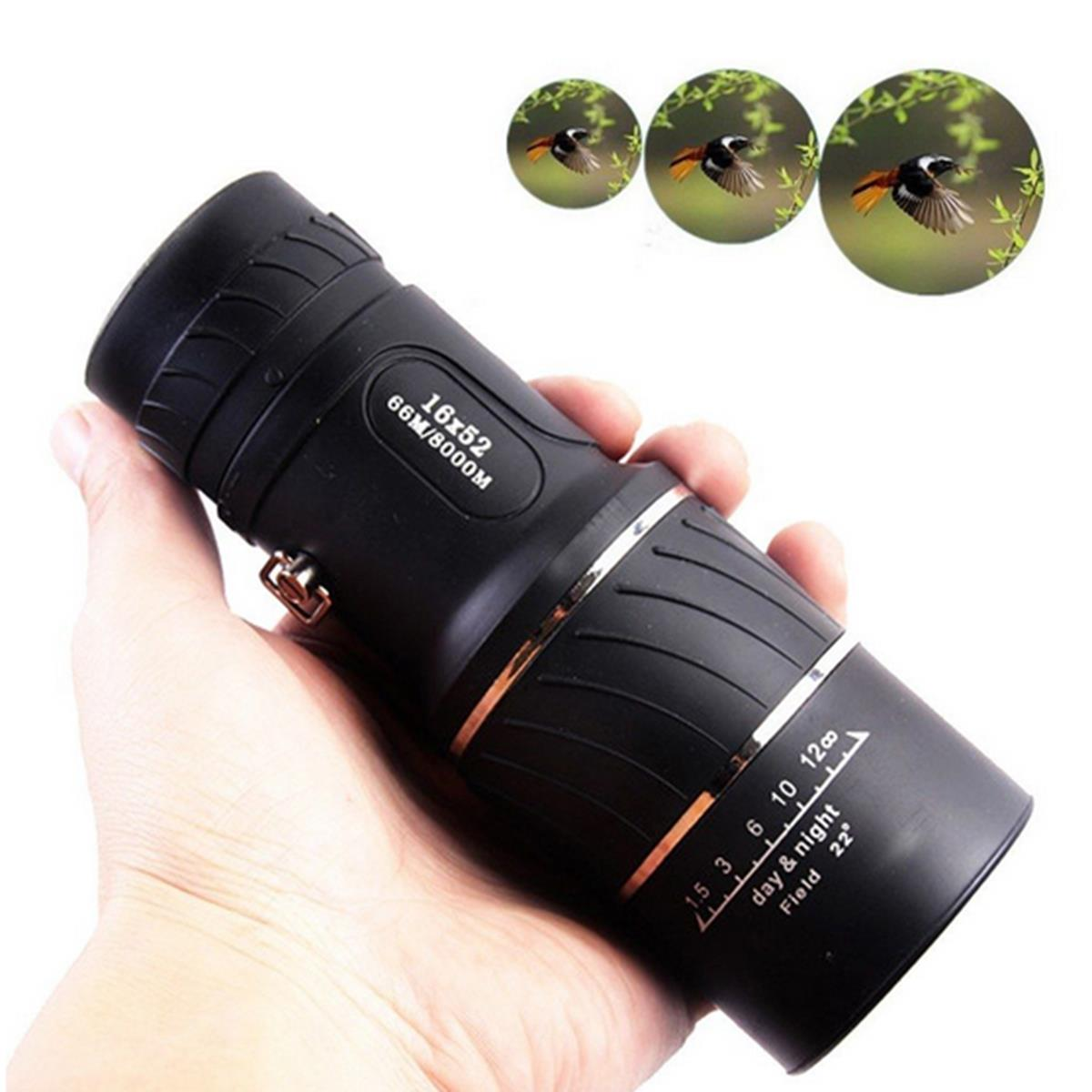 Monocular óptico HD para exteriores com lente de visão clara para camping, caminhadas e caça