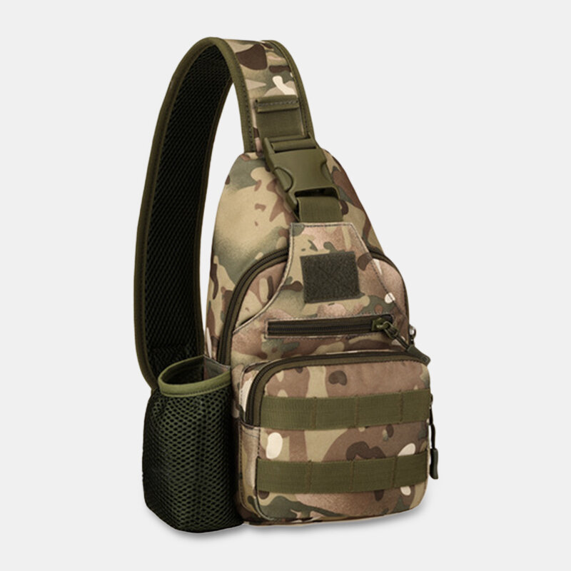 Men's Polyester Camouflage USB Charging Chest Bag Kettle Cover Cycling Sports Chest Bag Single Shoul