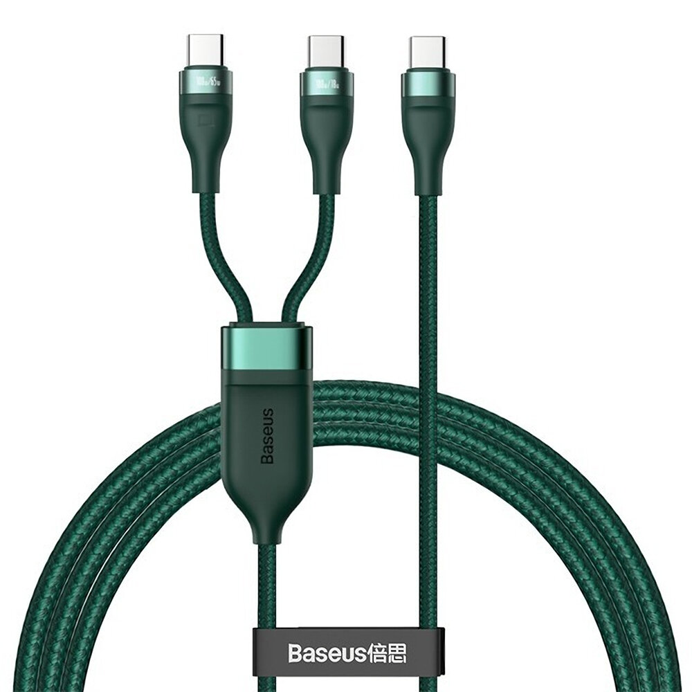 

Baseus 1-to-2 Type-C Fast Charging Data Cable Type-C to C+C 100W PD Data Cable Dual Type-C Connector 1.5m for Laptop Mob