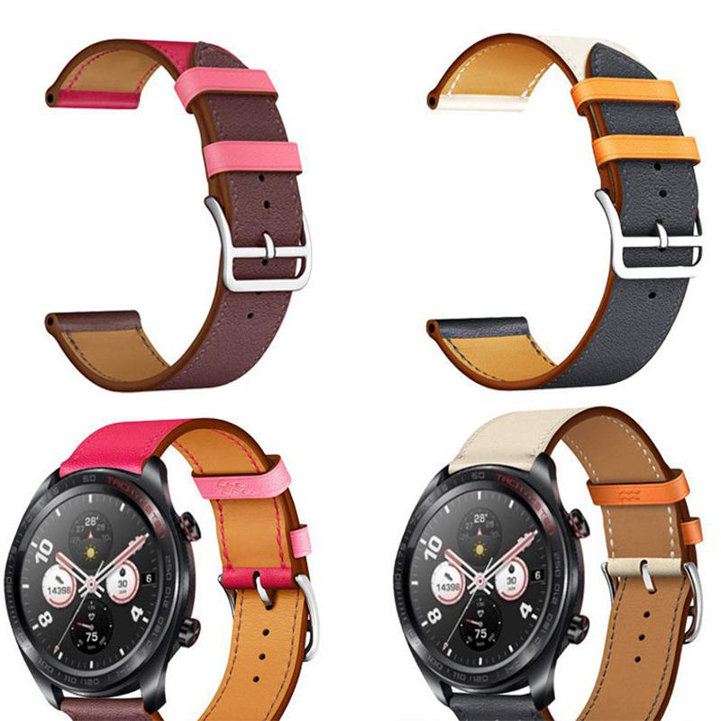 Bakeey 22mm dual color lederen band vervanging horlogeband voor Huawei Honor magic