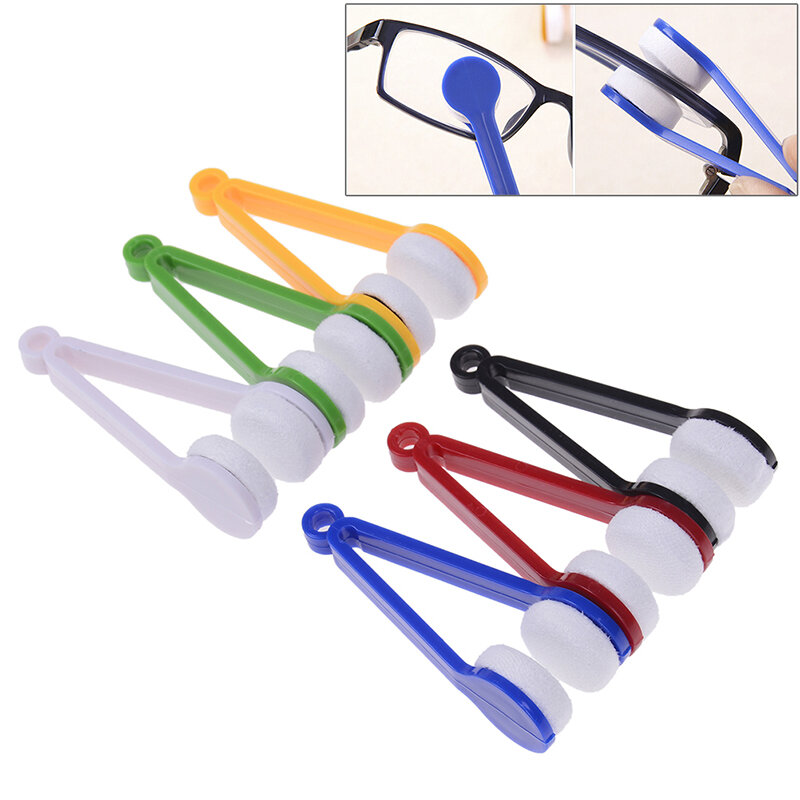 1PCS/5PCS Glasses Cleaner Brush Microfiber Clean Brush Mini Sun Glasses Eyeglass Cleaner Brush Cleaning Spectacles Tool