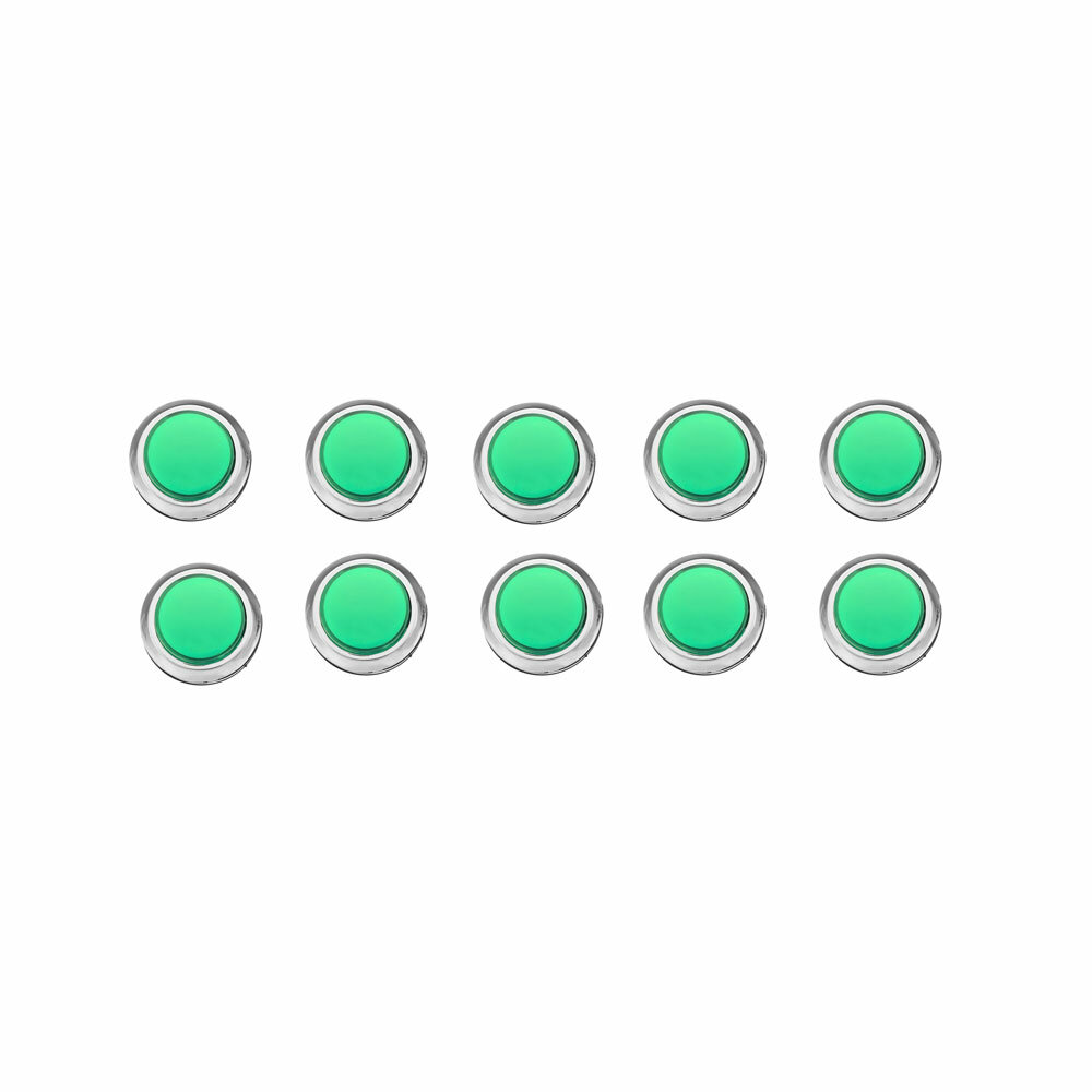 

10Pcs 33MM Electroplated Green LED Push Button for Arcade Game Console Controller DIY