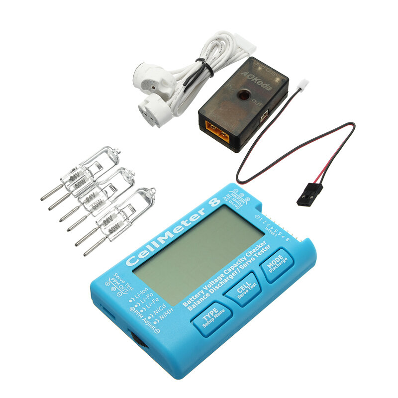 AOKoda CellMeter 8 battery checker with Battery Voltage Balance Servo Checker Tester