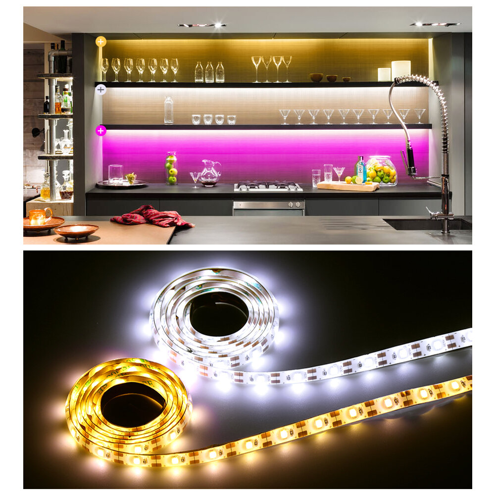 0,5 / 1/2/3/4 / 5M USB LED Strip Lights Traploos Dimmen Woondecoratie Lamp + Afstandsbediening