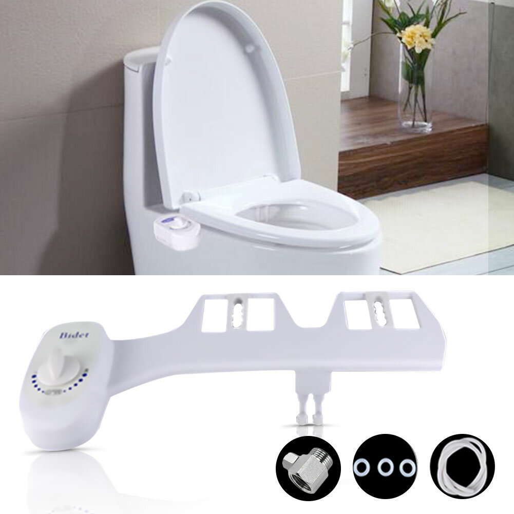 Bidet Toilet Seat Attachment Ultra Thin Non-Electric Anal Cleaning Shower Horizontal Installation Pe