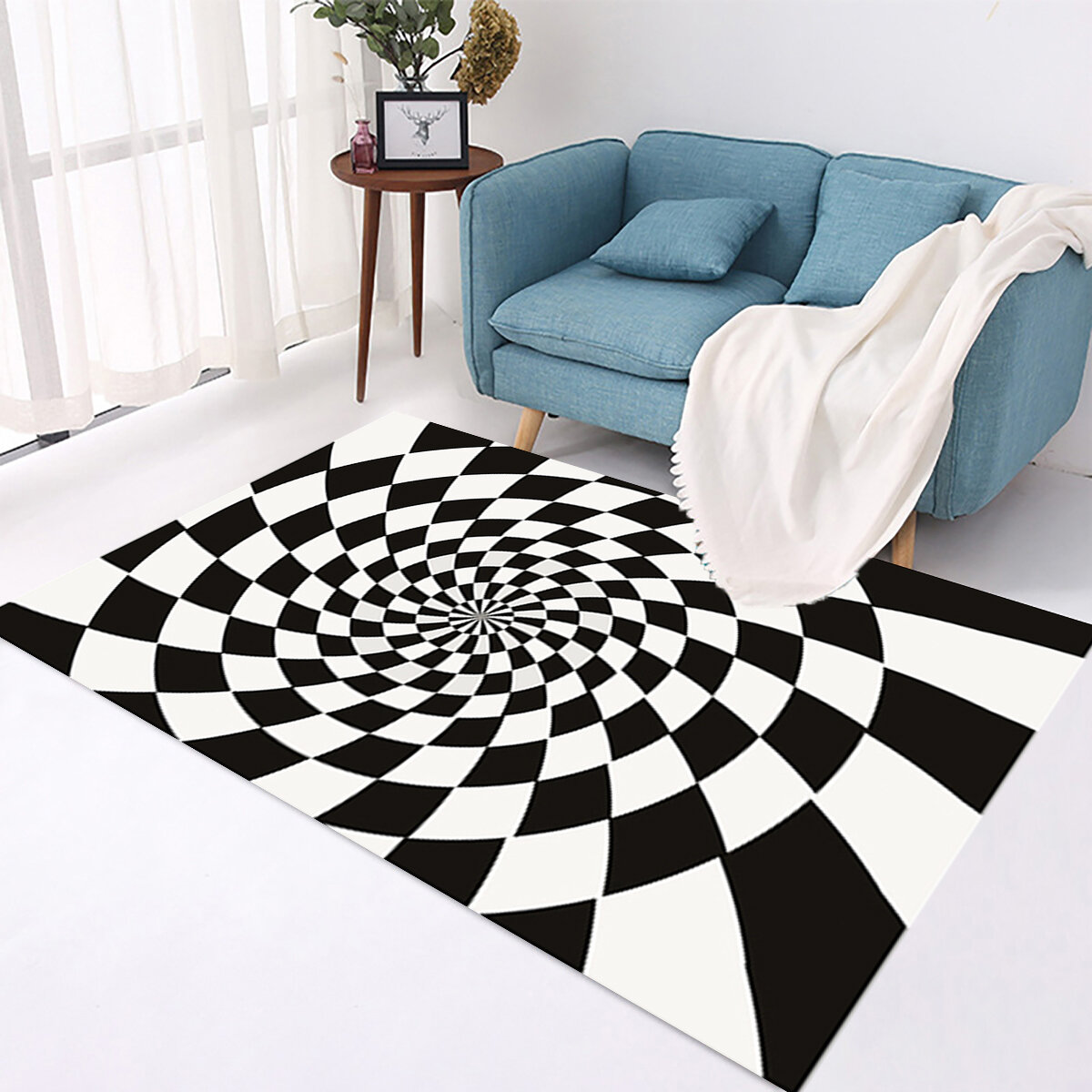 

Bakeey Nordic Minimalist Carpet 3D Printing Visual Carpet Bedroom Office Floor Mats Living Room Coffee Table Mats
