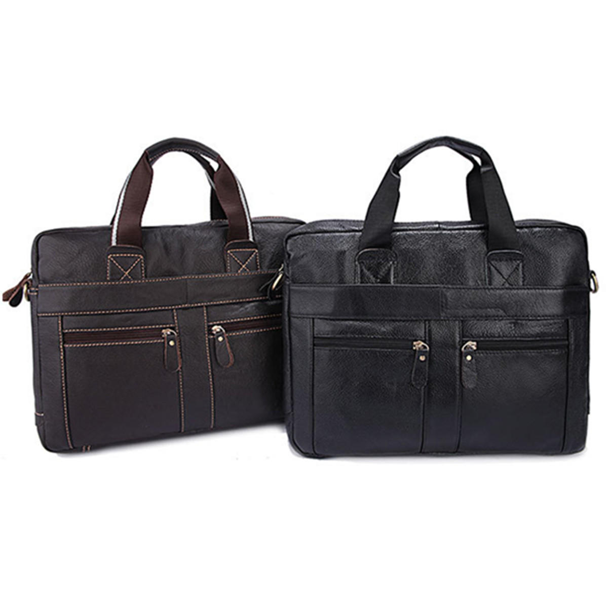 Männer echtes Leder Business Aktentasche Handtasche Laptop Schulter Messenger Bag Outdoor Reisen