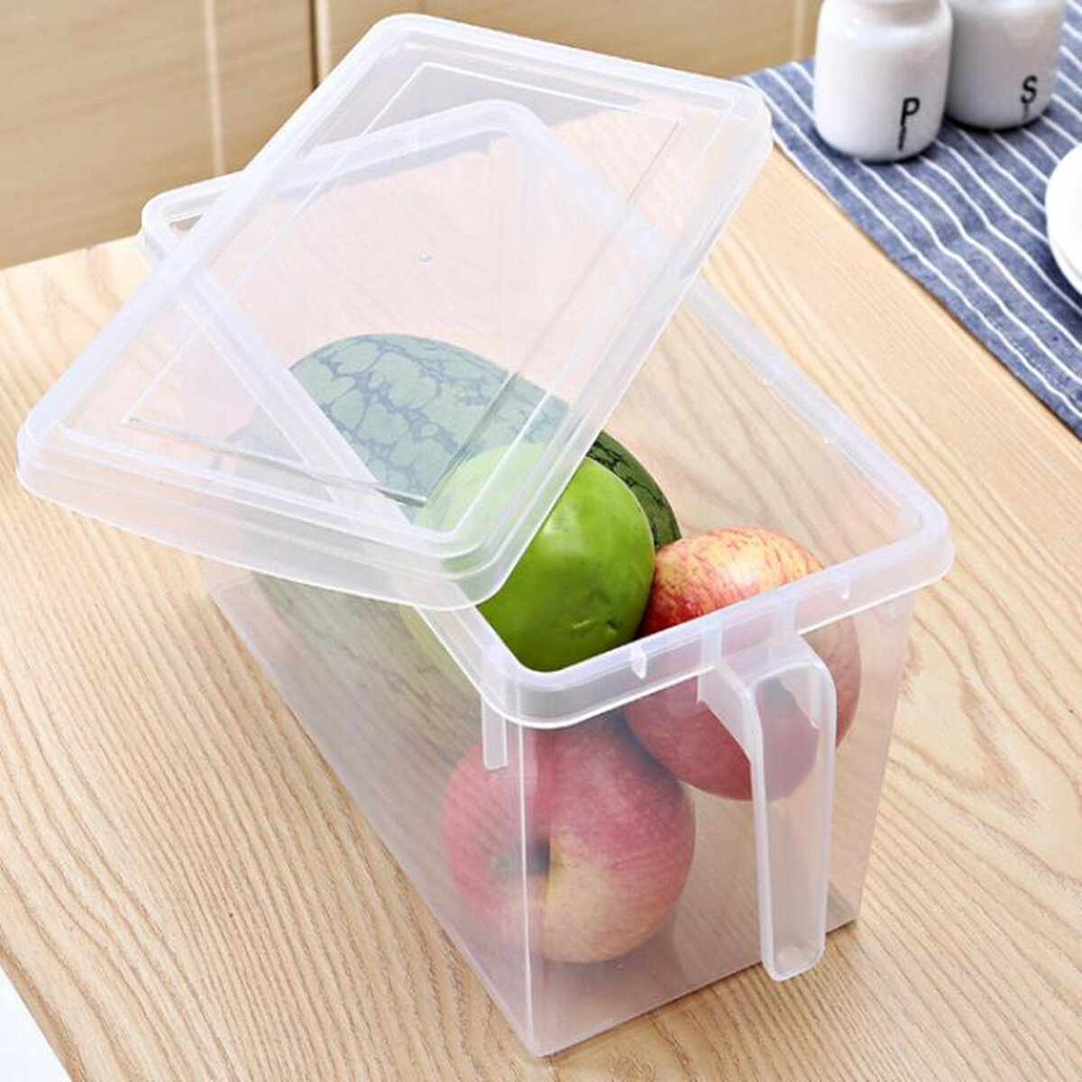 

Household Thickened Refrigerator Crisper Dustproof Sealed Storage Box With Lid Handle Durable Kitchen Plastic Food Stora