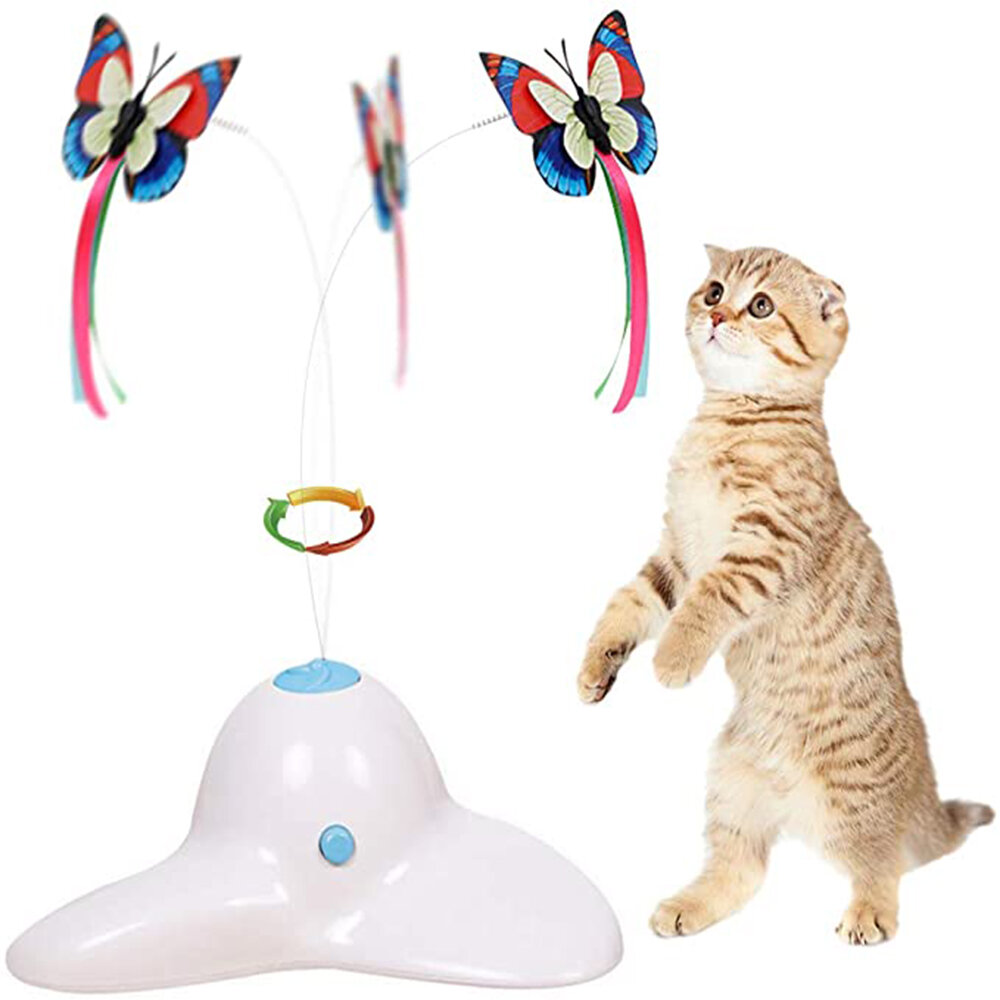Elektrisch trillen Roterend kattenspeelgoed Grappige oefening Kattenspeelgoed Teaser met vlinderverv