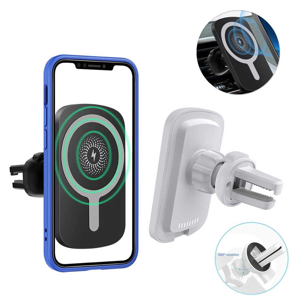 

FDGAO 15W Automatic Magnetic Wireless Charger Air Vent Car Phone Holder for iPhone 12 Series for iPhone 12/ 12 Mini/ 12