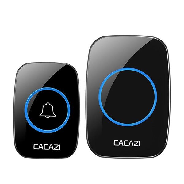 CACAZI LED Smart Doorbell Waterproof 300M Afstandsbediening Mini Draadloze Deurbel 38 Chimes 20-85dB