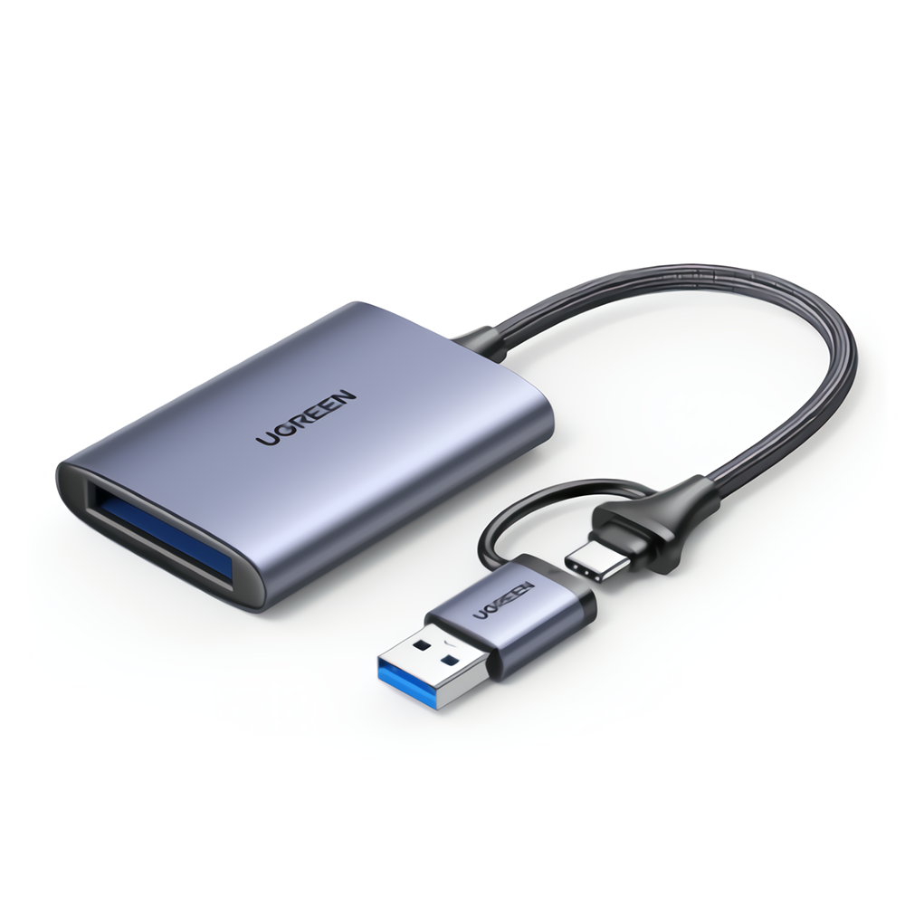 Ugreen 2 in 1 USB-A + C naar XQD-kaartlezer Type-C USB multifunctionele kaartlezer 339 MB/S geheugen