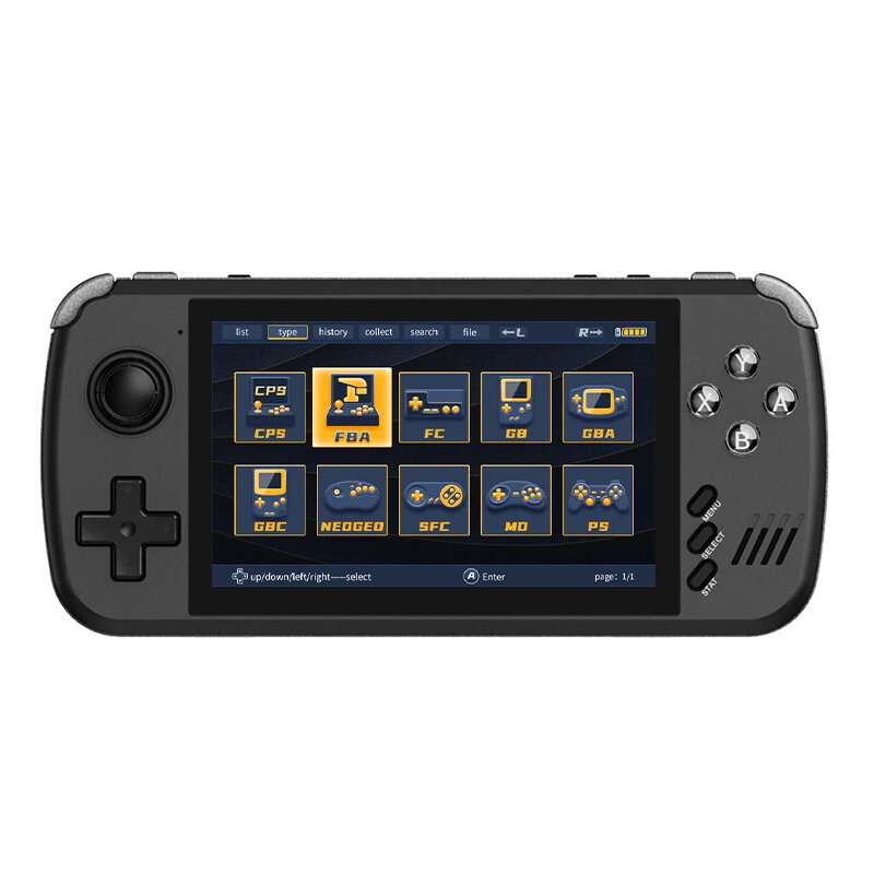 Powkiddy x39 32gb 3000+ games handheld game console 4.3 inch ips hd display fba fc gb sfc md ps linux system retro video game player