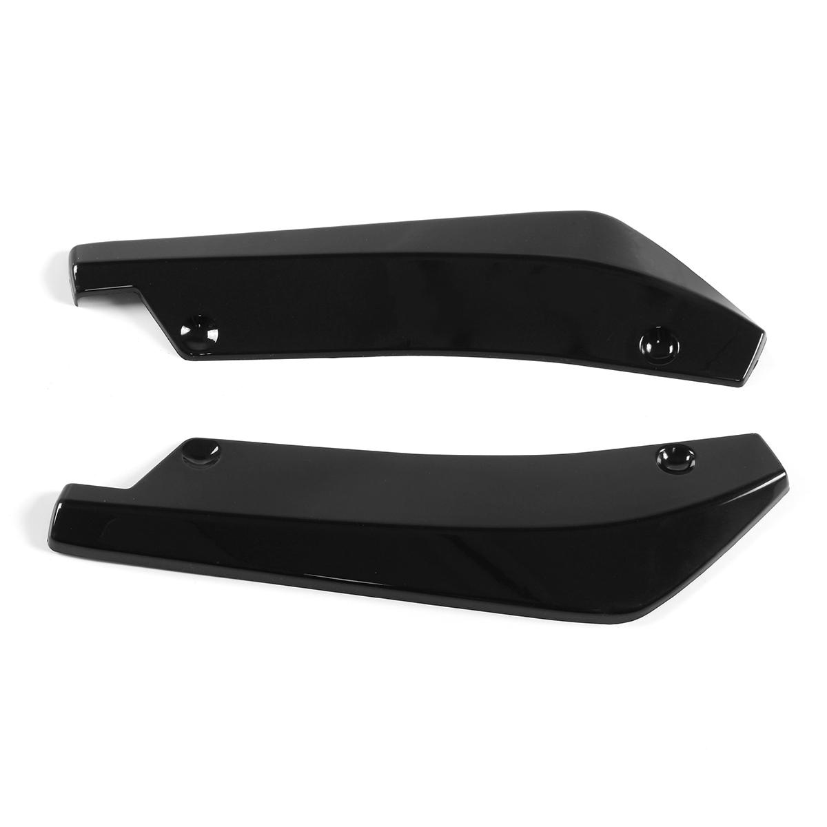 Universal Car Rear Bumper Protector Lip Wrap Angle Splitters Bright Black 2pcs