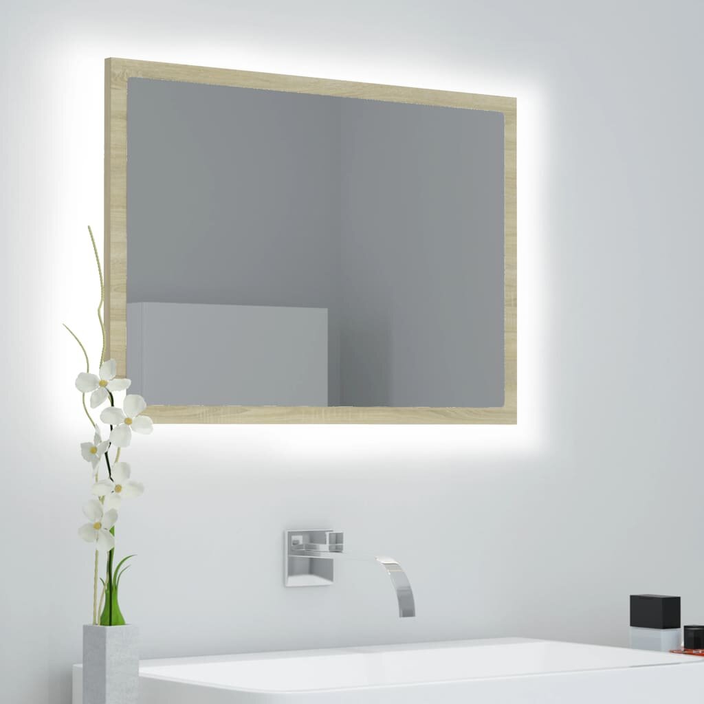LED Bathroom Mirror Sonoma Oak 23.6