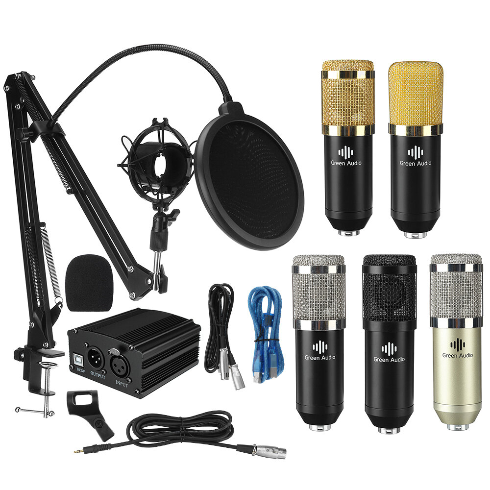 GAM-800P Microphone Condenser Sound Recording Microphone Kit With Phantom Power For Radio Braodcasting Singing Recording