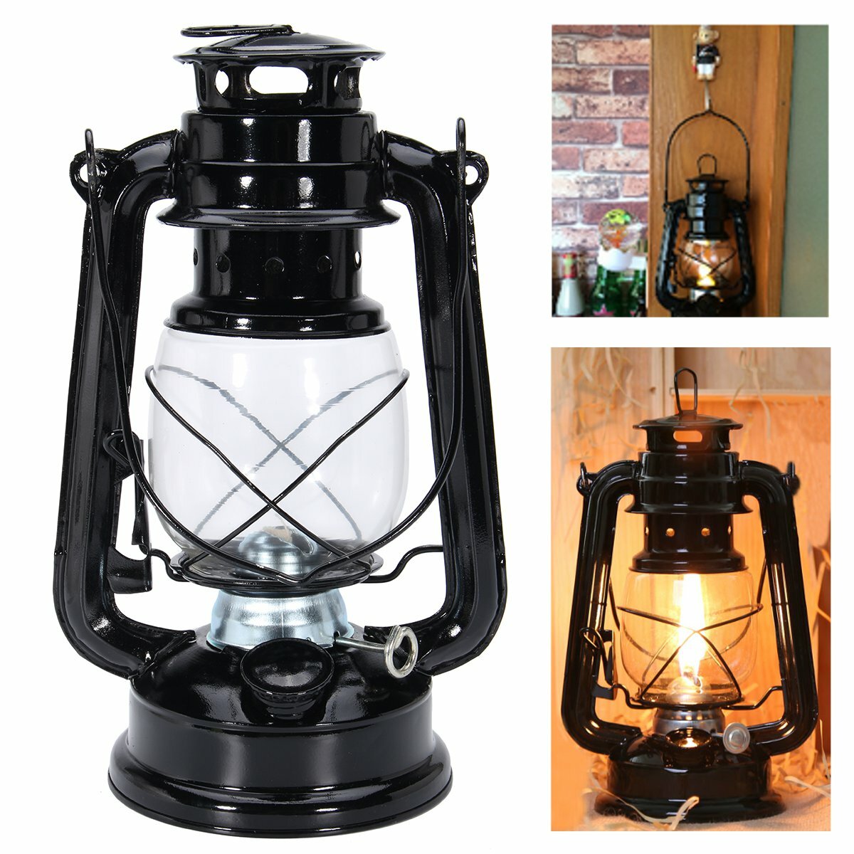 IPRee® Retro Oil Lantern Outdoor Garden Camp Kerosene Paraffin Portable Hanging Lamp