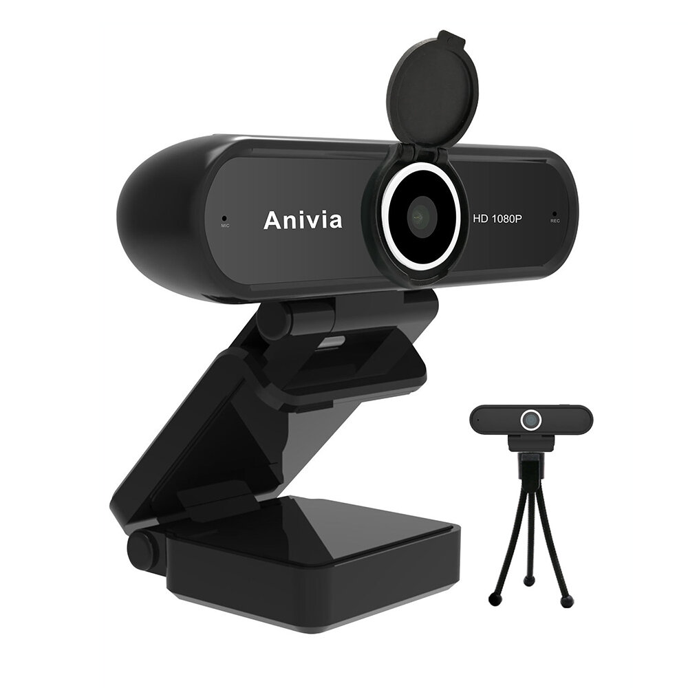 ANIVIA W10 Webcam Autofocus Volledig HD 1080P 30FPS Bekabelde USB-webcamera met horizontale rotatie 
