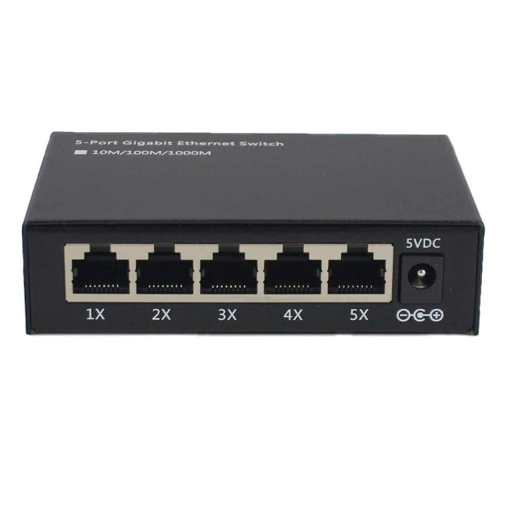 

NESTONG NST-GZ-511 5 Ports Gigabit Network Switch Mini Ethernet Switch Metal Network Hub Splitter for Monitor Camera