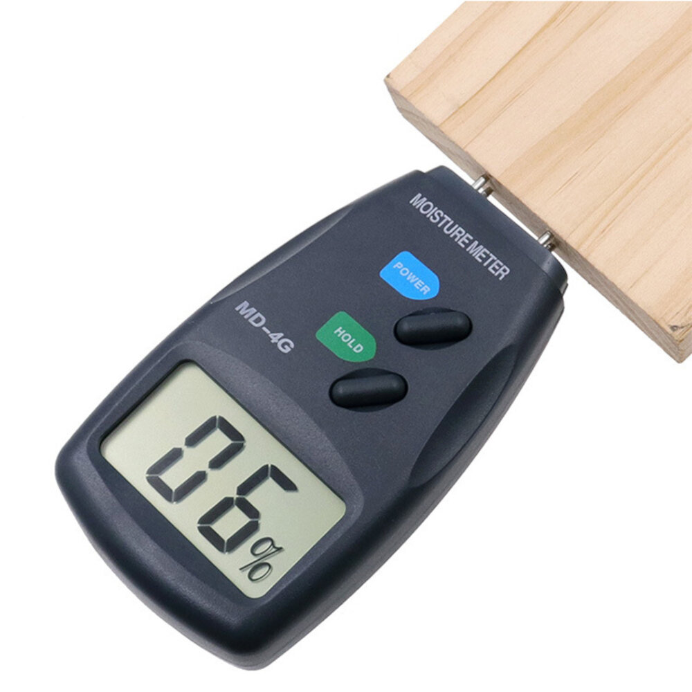MD-4G 4 Pins Digital LCD Wood Moisture Humidity Meter Analyzer Hygrometer Timber Damp Detector Tester Range 5% - 40%