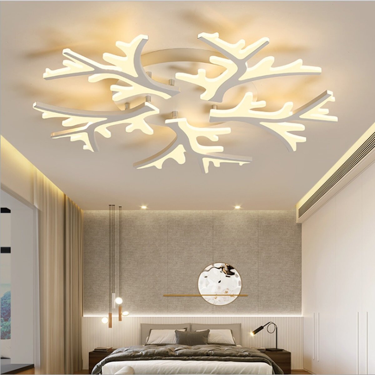 LED Plafondlamp Hanglamp Hal Slaapkamer Dimbaar Afstandsbediening Armatuur Decor