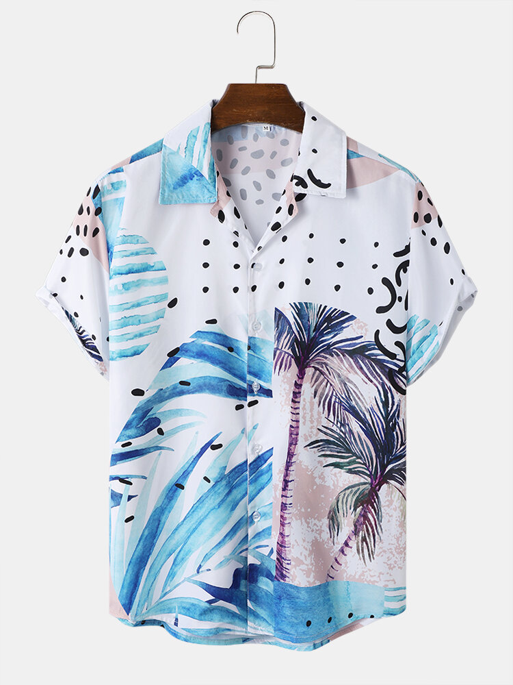 Heren Strandkleding met kokospalmprint Soft Comfortabel ademend Alle bijpassende shirts