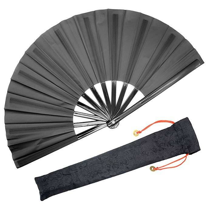 Grote opvouwbare zijden handventilator, Chinese TaiChi opvouwbare ventilator voor mannen en vrouwen, decoraties voor dans en optredens Kung Fu